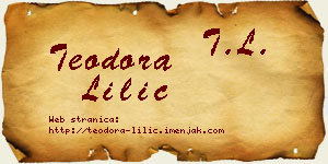 Teodora Lilić vizit kartica